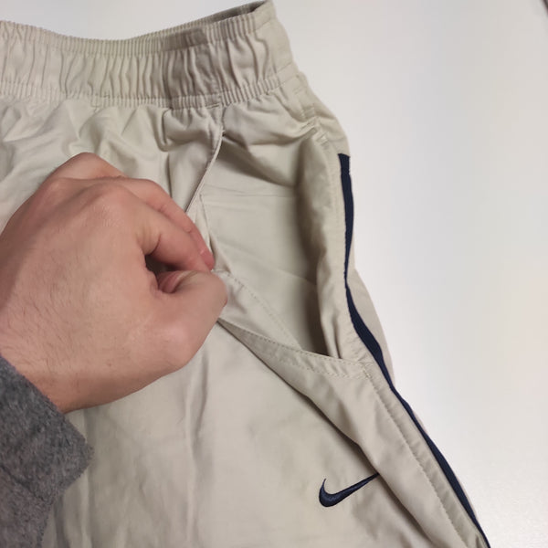 Nike Trackpants Vintage Beige L Nylon Stoff aus Regenjacke #9103