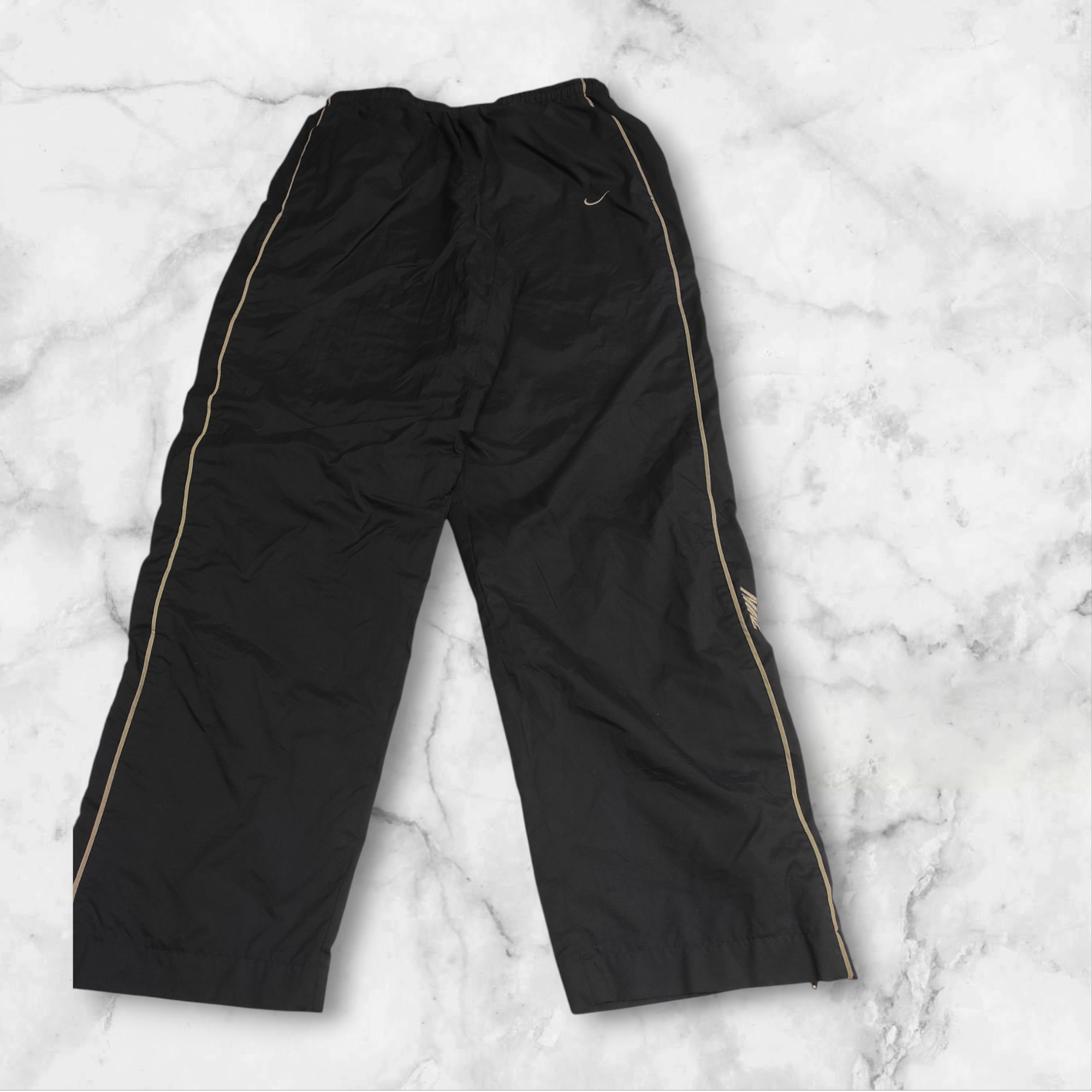 Nike Trackpants M - L Vintage Baggy Reflective nylon Stoff aus Regenjacke #1147