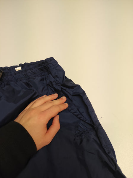 Adidas Vintage Trackpants M Full Navy Stoff aus Regenjacke #9593