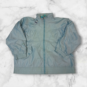 Adidas Vintage Trackjacket Nylon Stoff aus Regenjacke M 1164 Reißverschluss kaputt