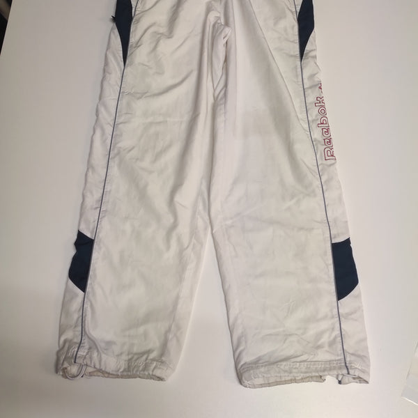 Reebok Vintage Trackpants White M Nylon Stoff aus Regenjacke M #9377