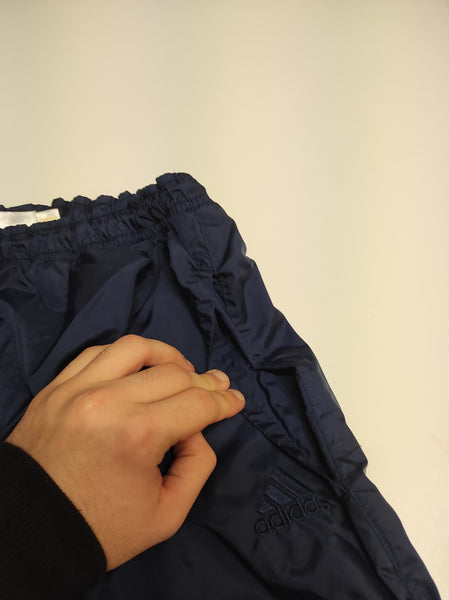 Adidas Vintage Trackpants M Full Navy Stoff aus Regenjacke #9593