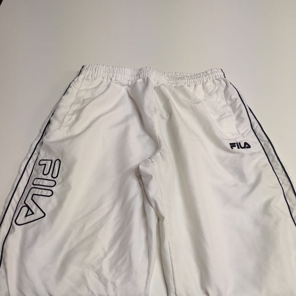 Fila vintage Trackpants baggy White S baggy nylon Stoff aus Regenjacke 9250