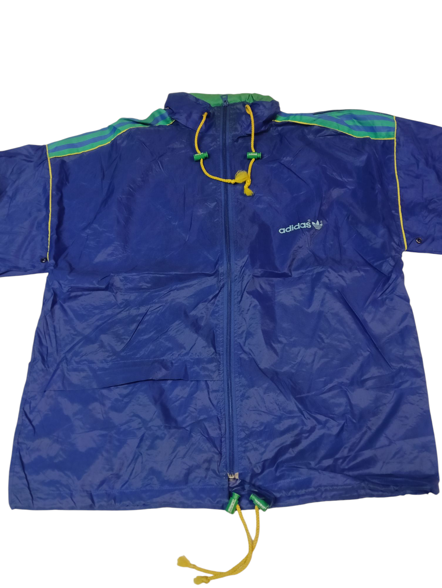Adidas Vintage Trackjacket Nylon Stoff aus Regenjacke L 1165