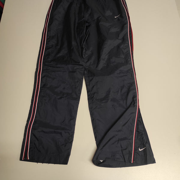 Nike Trackpants L - XL Vintage Baggy Nylon Stoff aus Regenjacke Red Stripes #9106