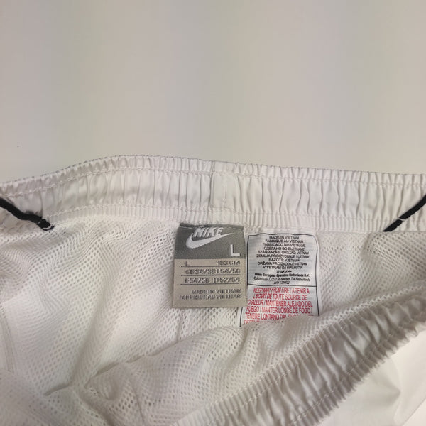 Nike Trackpants Vintage White L baggy Nylon stoff aus Regenjacke #9112