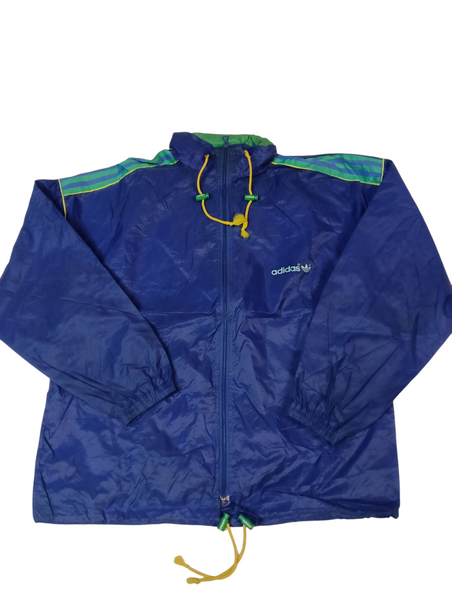 Adidas Vintage Trackjacket Nylon Stoff aus Regenjacke L 1165