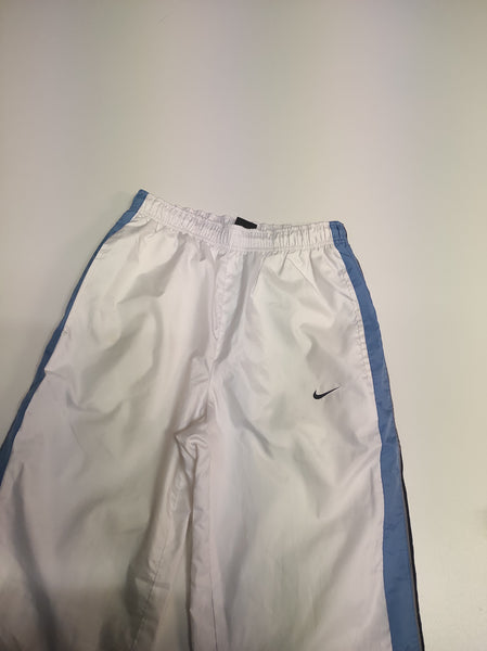 Nike Trackpants Vintage White Baggy Nylon Stoff aus Regenjacke M - L #9668